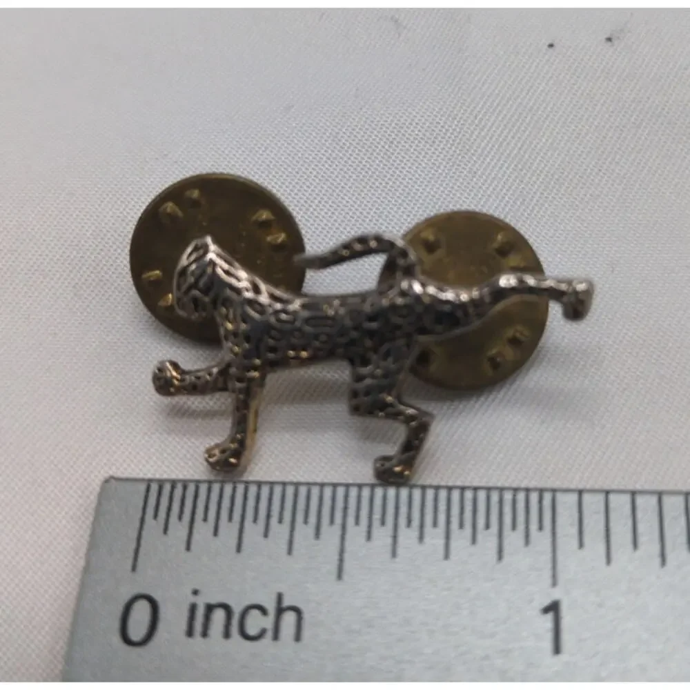 N.S. Meyer New York Army ROTC Leopard Mascot Insignia Clutch Back Pin Vintage